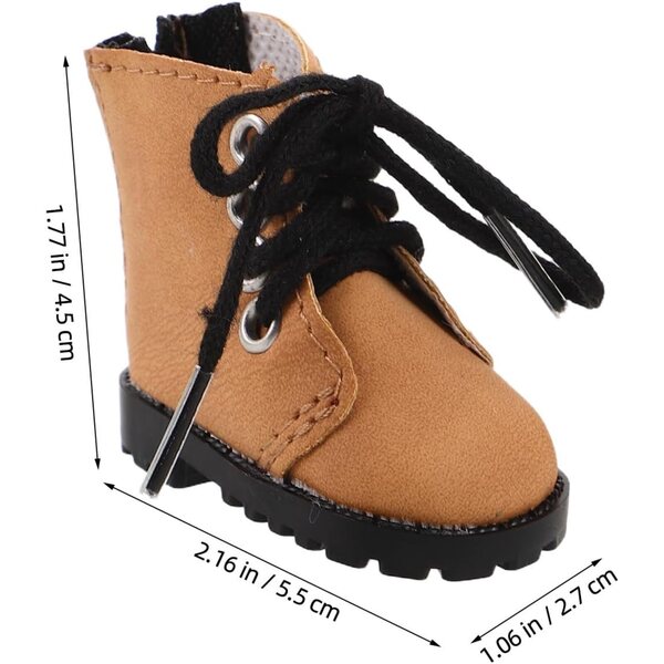 Hellbraune Stiefel für BJD Puppe 20 cm, Mini genäht und leichte Schuhe