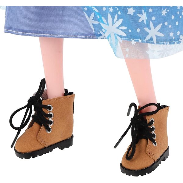 Hellbraune Stiefel für BJD Puppe 20 cm, Mini genäht und leichte Schuhe