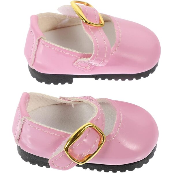Scarpe rosa in PU per bambola 15 cm, design delicato e carino, accessori per bambole