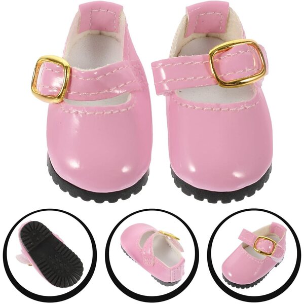 Scarpe rosa in PU per bambola 15 cm, design delicato e carino, accessori per bambole