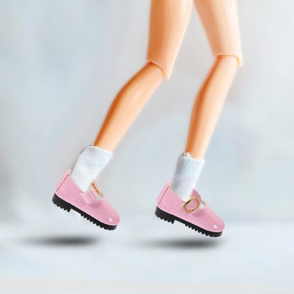 Scarpe rosa in PU per bambola 15 cm, design delicato e carino, accessori per bambole