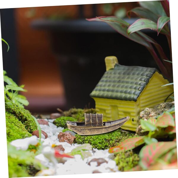 Dekoratives Vintage-Miniboot für Mini-Szenarien, Puppenhäuser und Bonsai-Landschaften