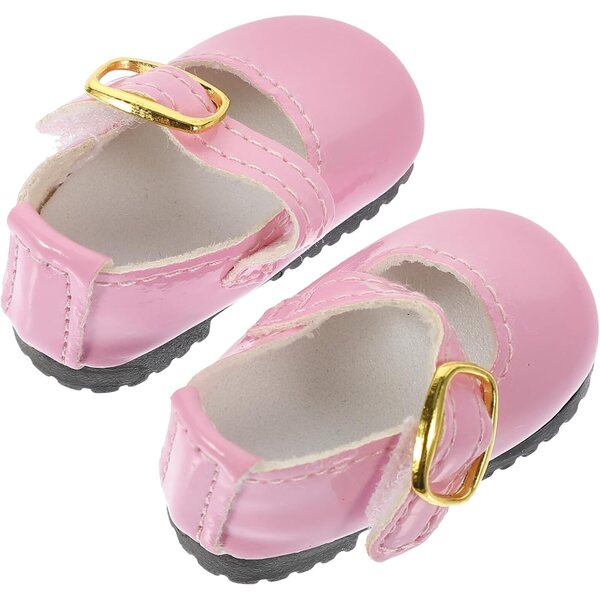 ORFOFE Mini Scarpe Rosa in Pelle PU per Bambole da 15 cm, Accessori Leggeri e Portatili