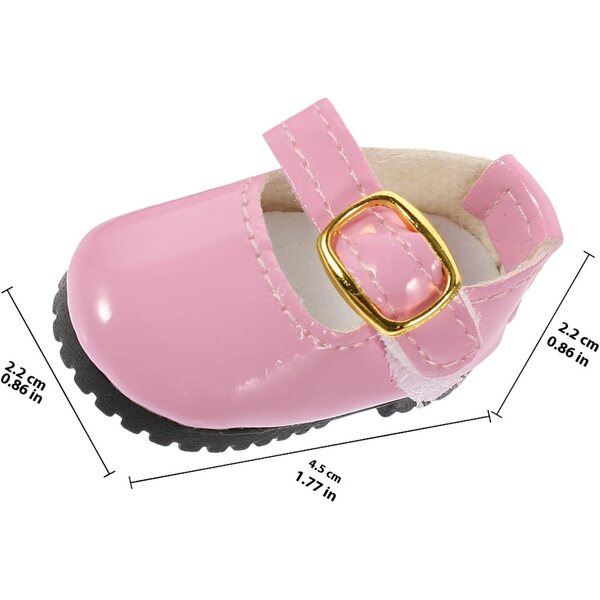 ORFOFE Mini Scarpe Rosa in Pelle PU per Bambole da 15 cm, Accessori Leggeri e Portatili