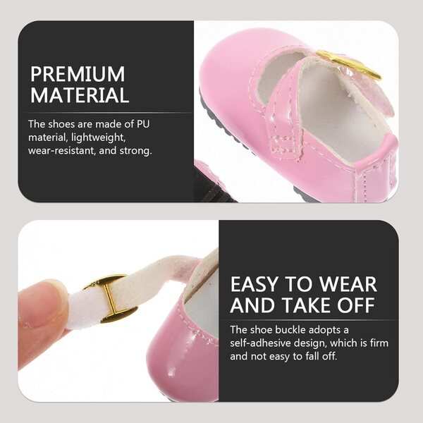 Alasum Mini Scarpe in Pelle Rosa per Bambole da 15 cm - Accessori Vestiti Bambina