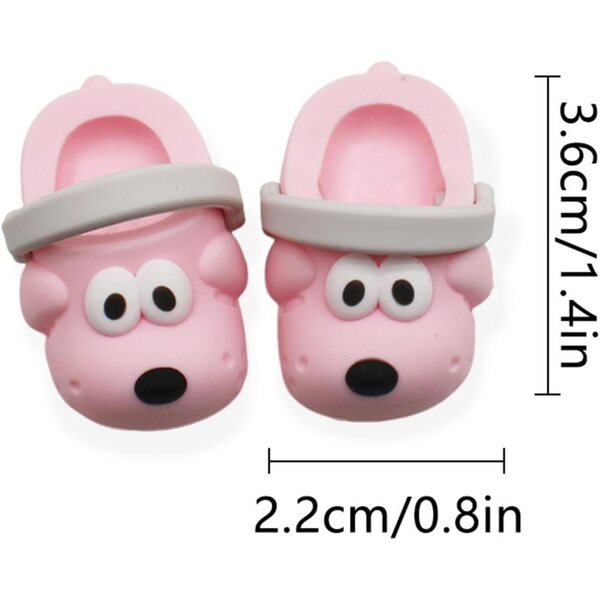 Scarpe da bambola in PVC - Pantofole e sandali colorati per piedi 2,8x1,2 cm