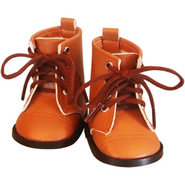 Braune Lederstiefel für 18-Zoll-Puppen – modisches Paar Schuhe Faroby