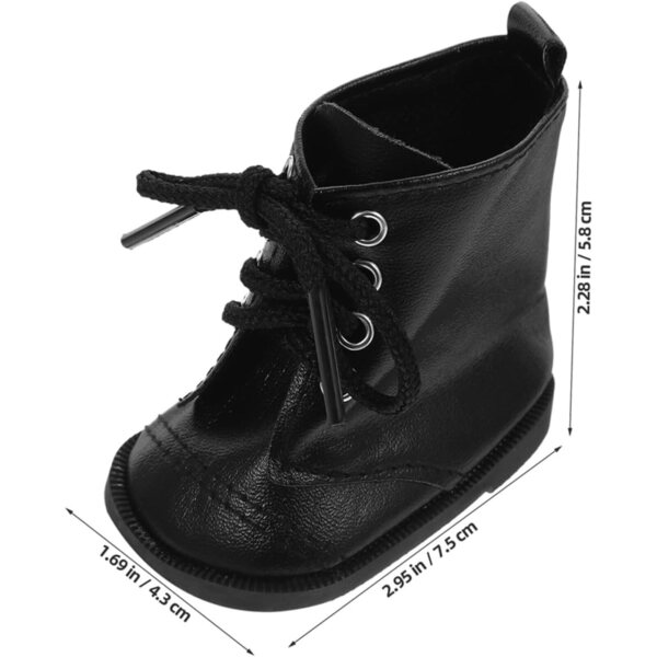 VICASKY 2 Paar elegante Schuhe aus Kunstleder für Puppen – schwarze Miniaturstiefel