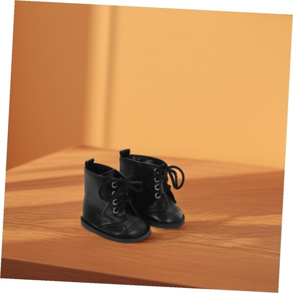 VICASKY 2 Paar elegante Schuhe aus Kunstleder für Puppen – schwarze Miniaturstiefel