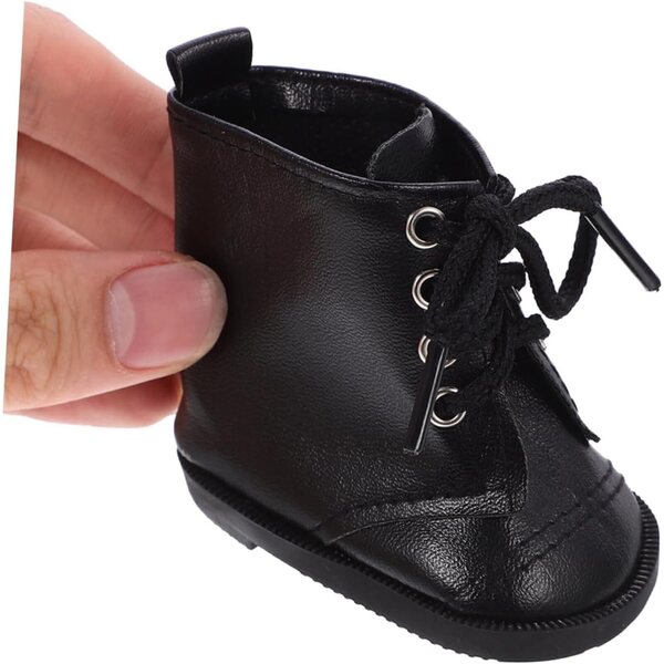 Beaupretty 2 Paar schwarze PU-Lederstiefel für 18-Zoll-Puppen – Mode und Komfort