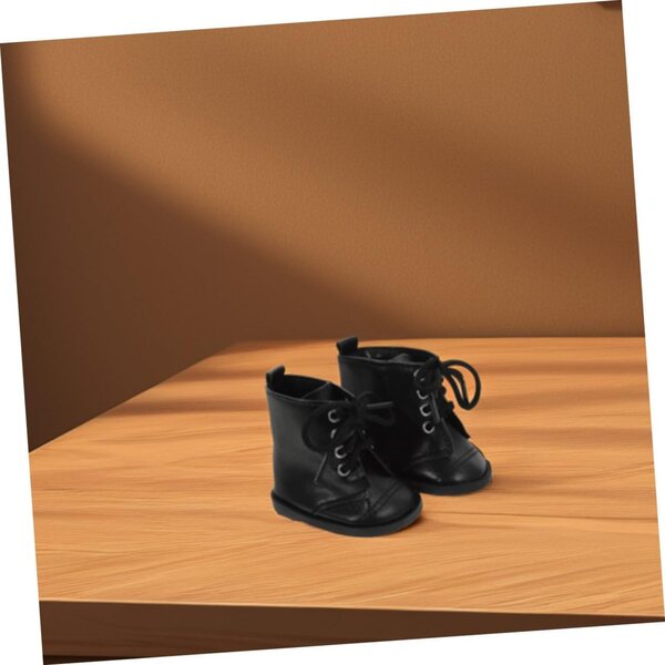 Beaupretty 2 Paar schwarze PU-Lederstiefel für 18-Zoll-Puppen – Mode und Komfort