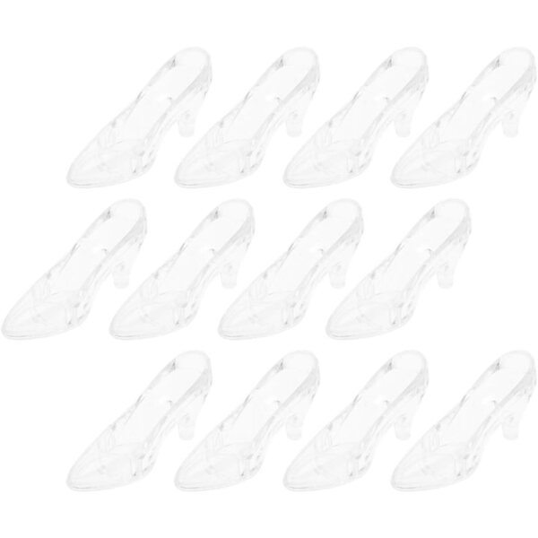 GARVALON Set 24 Miniature Scarpe Trasparenti in Acrilico per Decorazioni e Regali