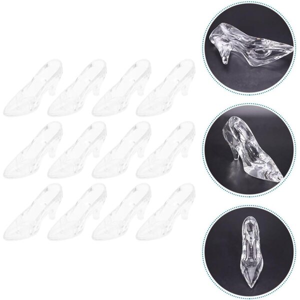 GARVALON Set 24 Miniature Scarpe Trasparenti in Acrilico per Decorazioni e Regali