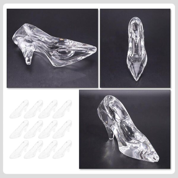 GARVALON Set 24 Miniature Scarpe Trasparenti in Acrilico per Decorazioni e Regali