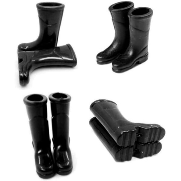 Regenstiefel für Miniaturpuppen 1:12, dekoratives Zubehör, schwarz aus Kunststoff