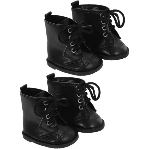 Stivali Neri in Pelle PU per Bambole 18 Pollici - 2 Paia Accessori Moda Garvalon