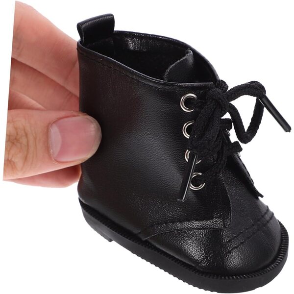 Stivali Neri in Pelle PU per Bambole 18 Pollici - 2 Paia Accessori Moda Garvalon