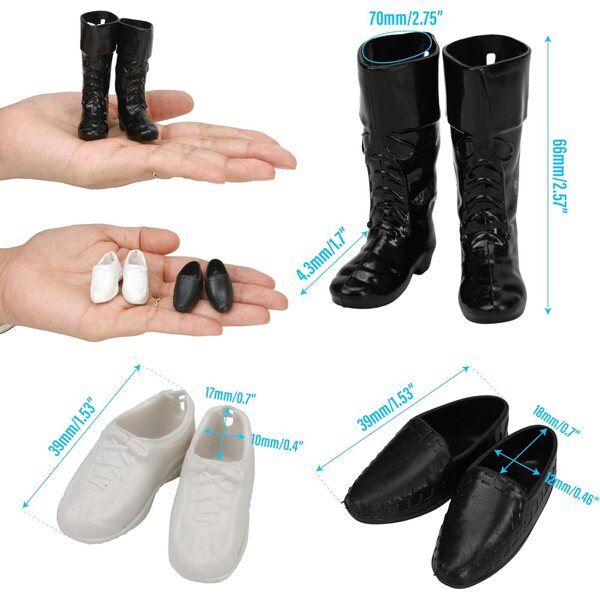 3 Paia Scarpe per Bambola Miniature 3TVol Stivali e Sneaker Moda Casual