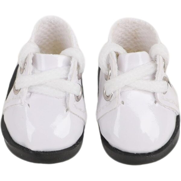 Set 6 paia scarpe miniatura per bambole 17 cm, dettagli artigianali in PVC lucido