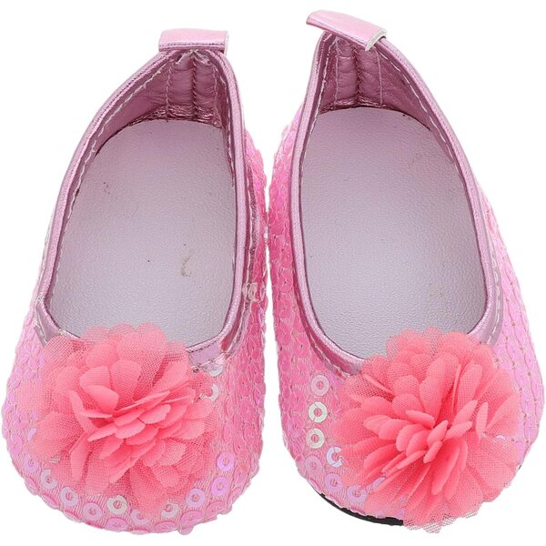 Beaupretty Scarpe Glitterate Rosa per Bambole Accessori Estivi Floreali e Brillanti