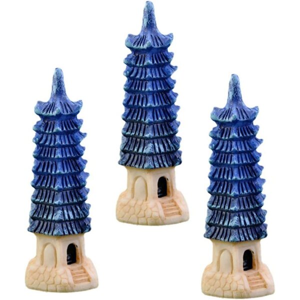 HEMOTON 3pezzi Decorazioni Faro in Resina per Paesaggi Miniature da Giardino Esterno