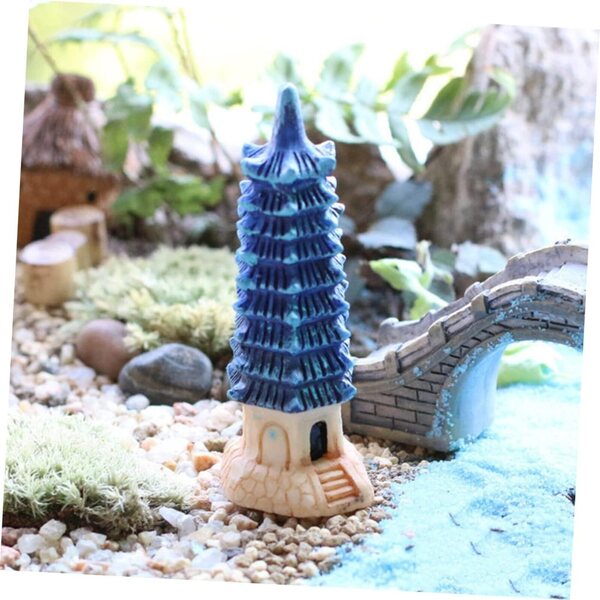 HEMOTON 3pezzi Decorazioni Faro in Resina per Paesaggi Miniature da Giardino Esterno