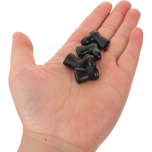 50 Scarpe Miniatura Nere 2cm per Bambole e Decorazioni Mini Casa in Plastica