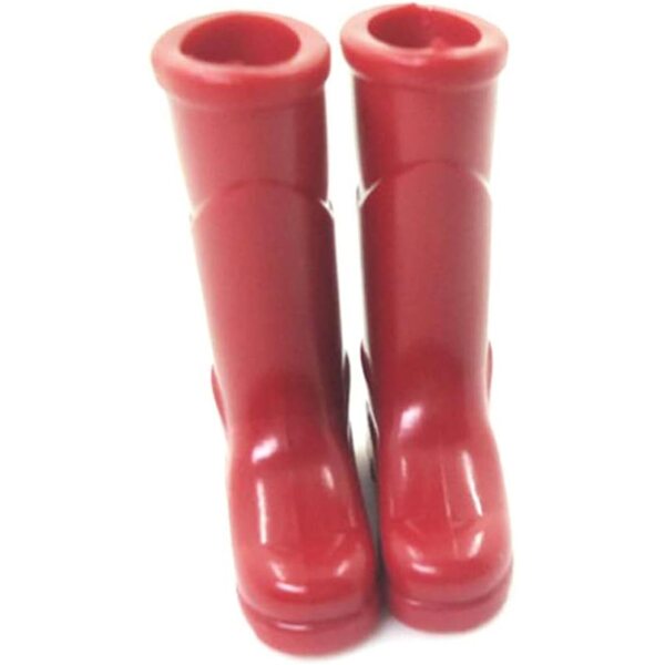 Mini Stivali da Pioggia per Casa delle Bambole in scala 1:12 colore rosso in plastica