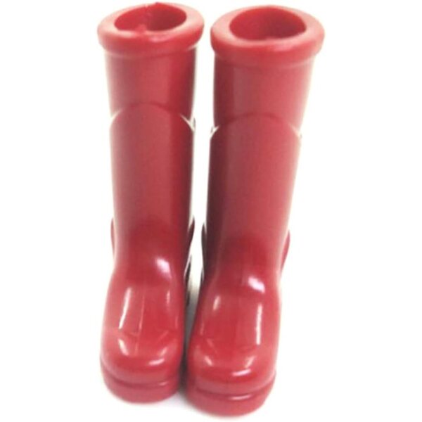 Mini Stivali da Pioggia per Casa delle Bambole in scala 1:12 colore rosso in plastica