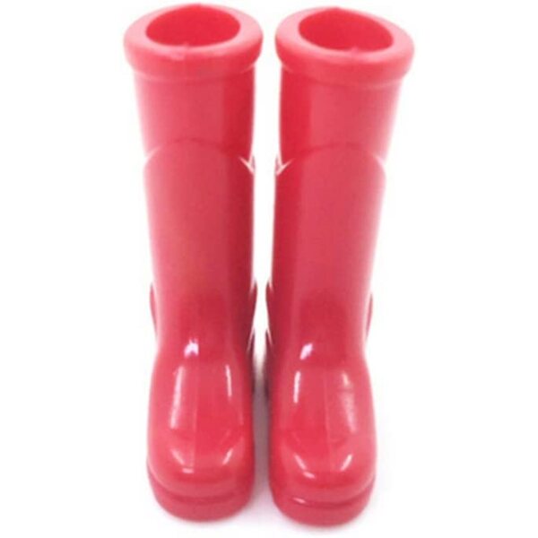 Mini Stivali da Pioggia per Casa delle Bambole in scala 1:12 colore rosso in plastica