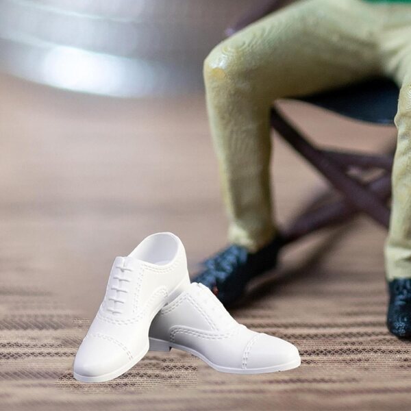 1:6 Miniatur dekorative männliche Puppenschuhe für männliche Actionfiguren weiß