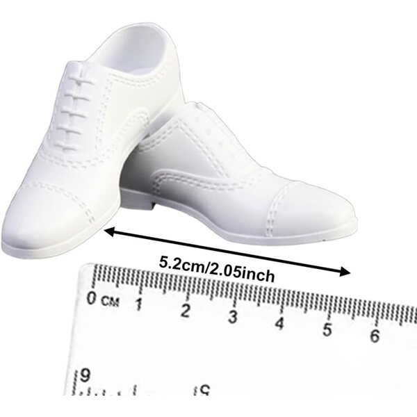 1:6 Miniatur dekorative männliche Puppenschuhe für männliche Actionfiguren weiß