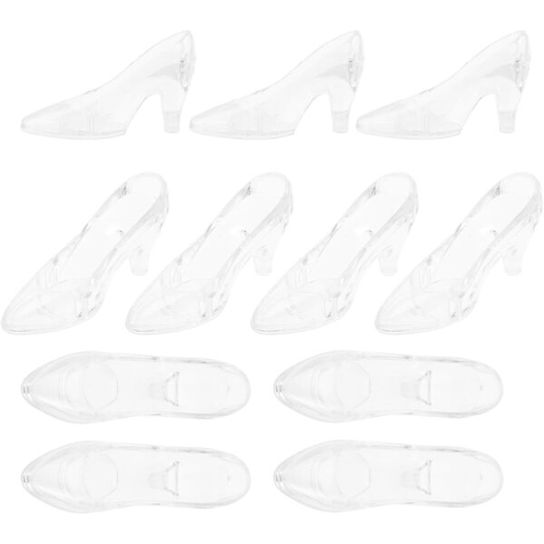 Abaodam 12 Mini Scarpe in Cristallo Trasparente per Decorazioni Casa e Ufficio