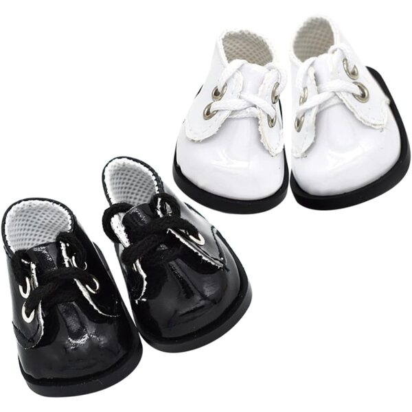 2 Paar Mini-Puppenschuhe aus Leder – dekorative Accessoires für Mini-Häuser