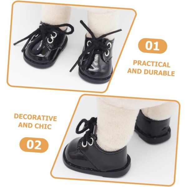 2 Paar Mini-Puppenschuhe aus Leder – dekorative Accessoires für Mini-Häuser