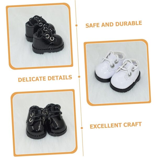 2 Paar Mini-Puppenschuhe aus Leder – dekorative Accessoires für Mini-Häuser
