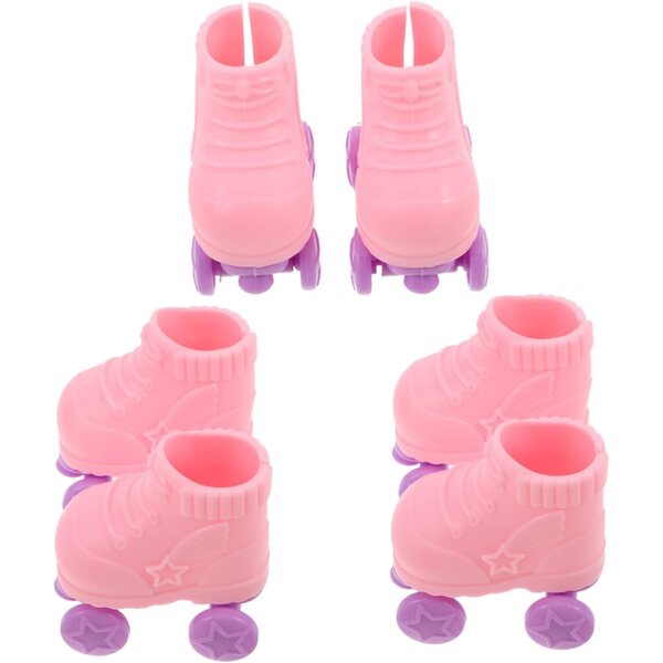 BESPORTBLE 3 Paar Mini-Rollschuhe für rosa Kunststoffpuppen im Maßstab 1/8
