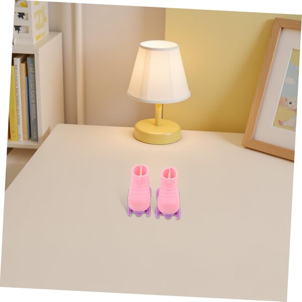 BESPORTBLE 3 Paar Mini-Rollschuhe für rosa Kunststoffpuppen im Maßstab 1/8