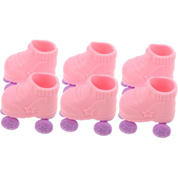 Beaupretty 3 Paar rosa Rollschuhe für Miniatur-Puppenhaus-Zubehör