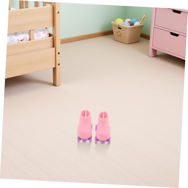 Beaupretty 3 Paar rosa Rollschuhe für Miniatur-Puppenhaus-Zubehör