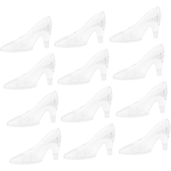 VICASKY Transparente Kristallschuhe als Schreibtischdekoration, elegantes Set mit 24 Stück
