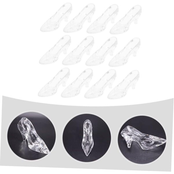 VICASKY Scarpe di Cristallo Trasparenti Decorazione da Scrivania, Set 24 Pezzi Elegante