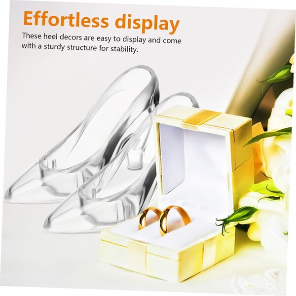 12 Decorazioni Scarpe Cristallo Trasparente Miniature Eleganti per Festa e Matrimonio