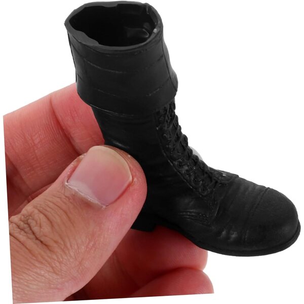 ORFOFE Stivali in Pelle Sintetica Neri per Bambole Articolate Miniature Resistenti