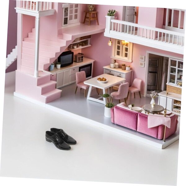 ORFOFE Scarpe Nere Miniatura in Plastica 1/6 per Action Figure e Soldatini Maschili