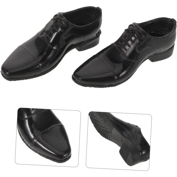 ORFOFE Scarpe Nere Miniatura in Plastica 1/6 per Action Figure e Soldatini Maschili