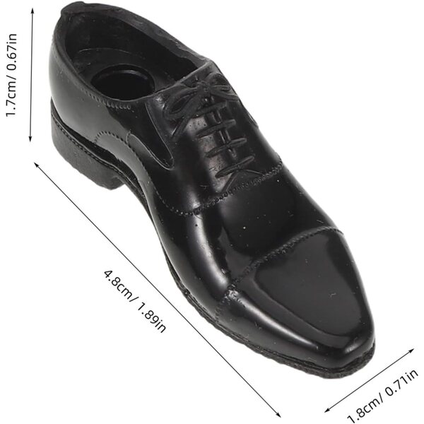 Scarpe nere in miniatura per action figure 1/6 con dettagli realistici HEALSOPTHY