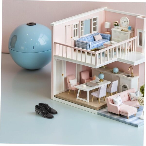 Scarpe nere in miniatura per action figure 1/6 con dettagli realistici HEALSOPTHY