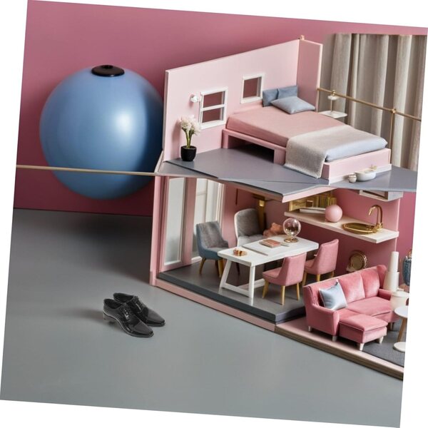 Scarpe nere in miniatura per action figure 1/6 con dettagli realistici HEALSOPTHY