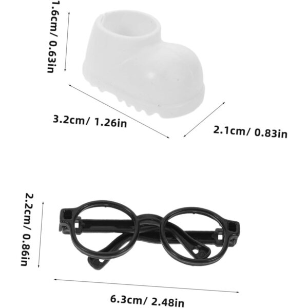 UPKOCH Miniaturbrillen und Schuhe für Puppen, sicheres und vielseitiges Zubehör